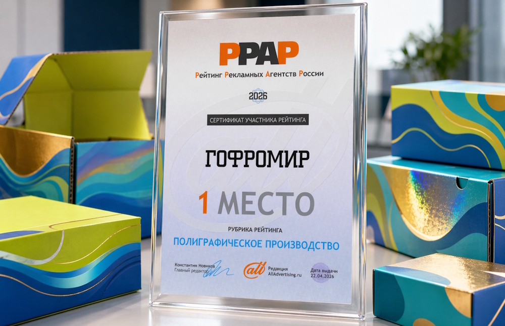 ГК «Гофромир» — №1 в рейтинге РРАР в категории «Полиграфическое производство»
